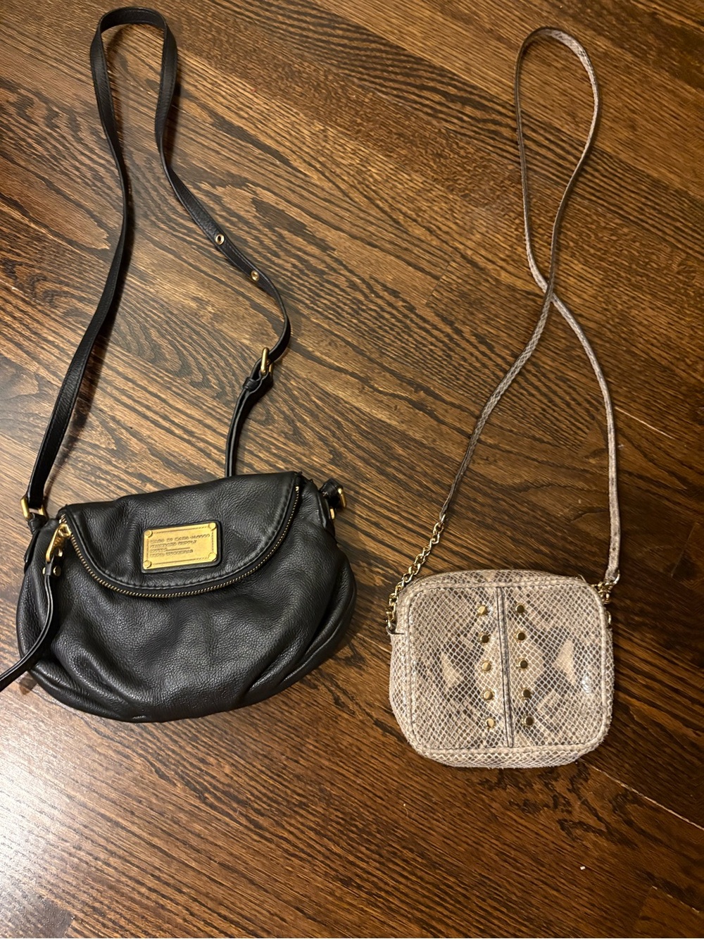 Marc by Marc Jacobs Black Pebbled Leather Crossbody with Gold Plate